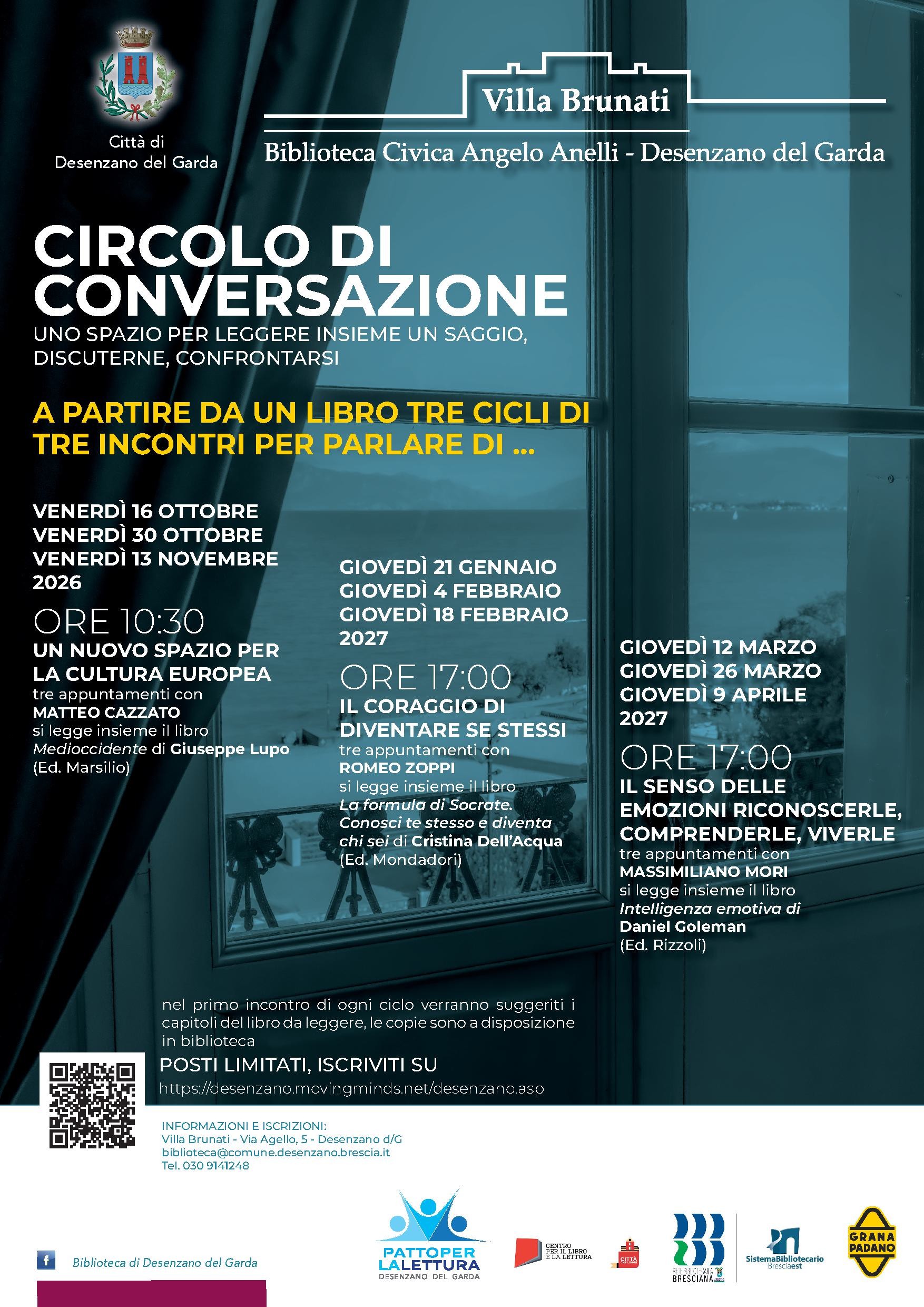 giovedì 21 gennaio, 4 febbraio, 18 febbraio ore 17:00 circolo di conversazione IL CORAGGIO DI DIVENTARE SE STESSI tre appuntamenti con ROMEO ZOPPI